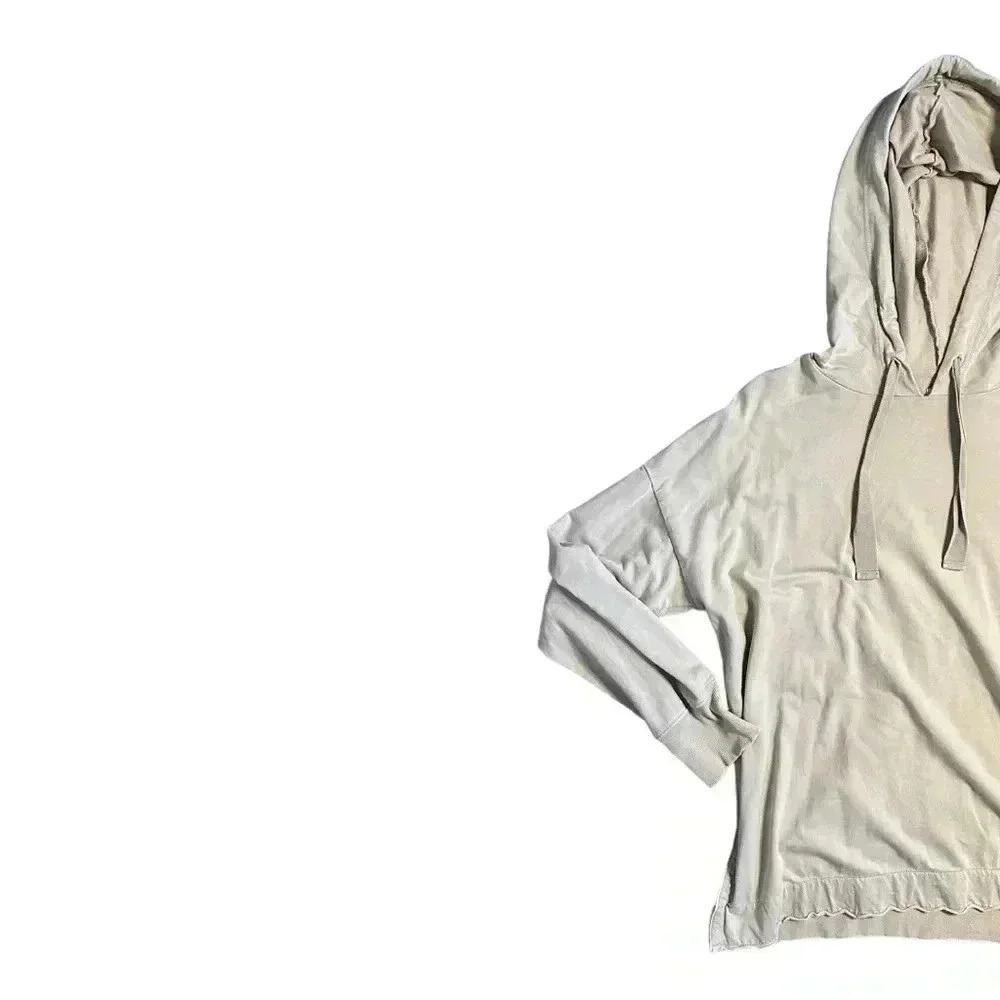 Aerie Oversized Hoodie Sweatshirt Tan Wide Drawstring Relaxed Fit Comfy Size M - Picture 2 of 5